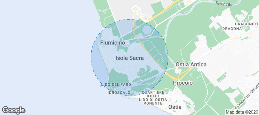 Isola Sacra Airbnb map